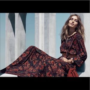 H&M Fall Leaf  Maxi Boho Dress